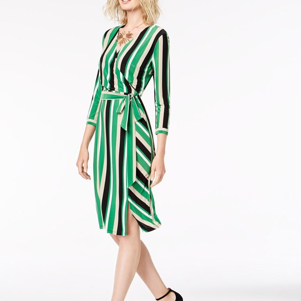 💚SALE💚NWOT INC Striped Wrap Dress